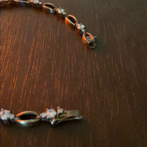 Dainty 925 Sterling Silver Clear Gemstone Bracelet Delicate - Picture 4 of 7